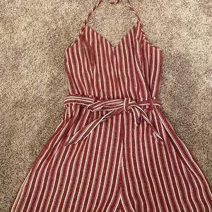 Red and white striped Hollister romper